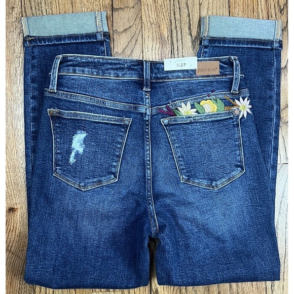 NWT Judy Blue High Waist Boyfriend Fit Denim Medium Wash Jeans Women's Sz 27x30 - Picture 5 of 6